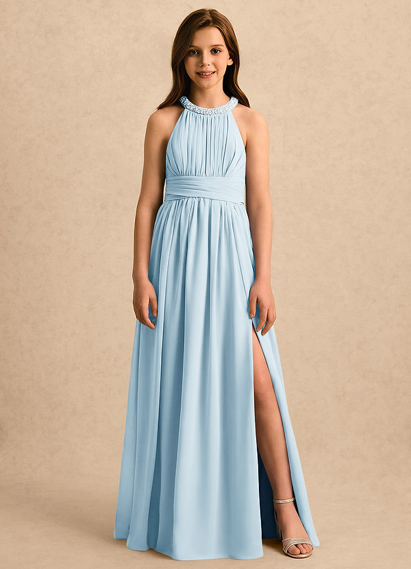 Azazie Aria Girls Formal Blommflicksklänningar Klänning A-Line i Chiffong Plisserad image1