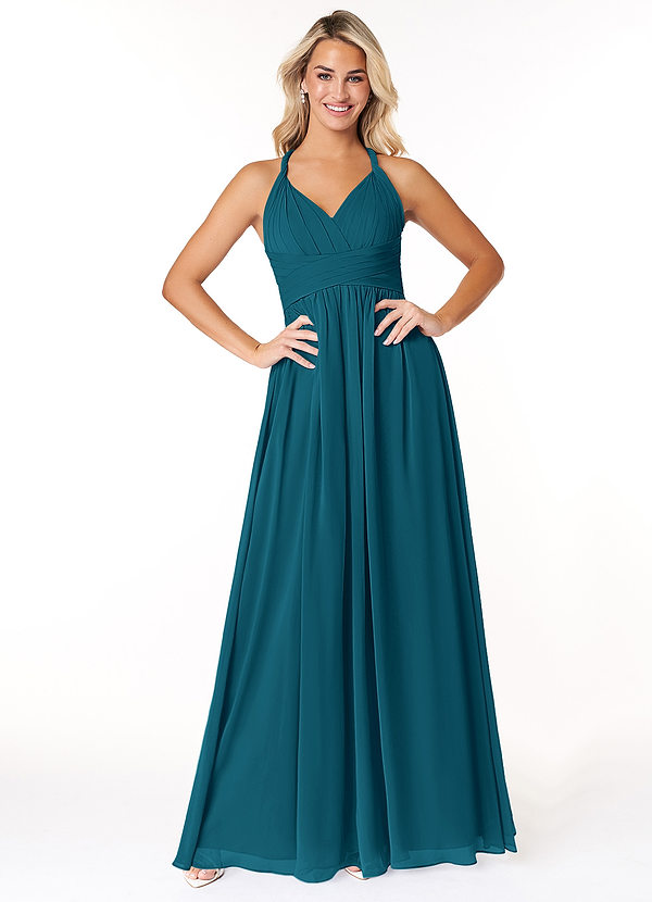 Ashia A-Line Pleated Chiffon Dress