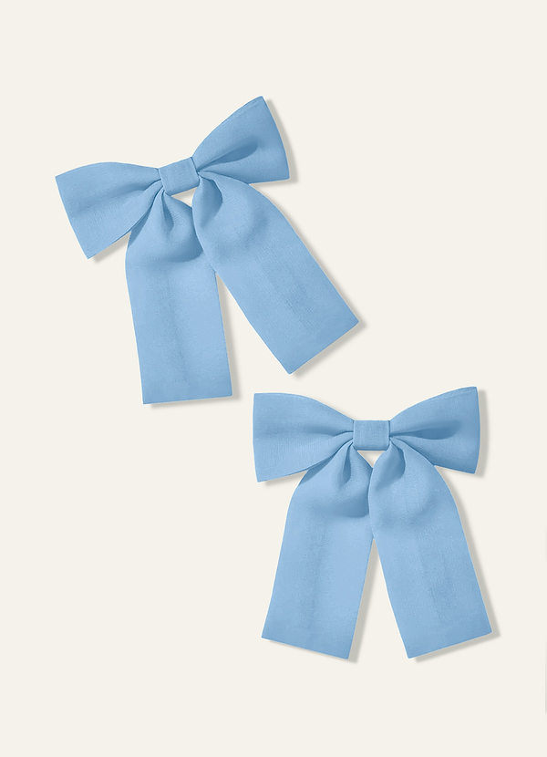 front Girls Chiffon Bow Hair Clip (Pack of 2)