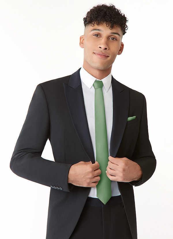 front Matte Satin Skinny Tie