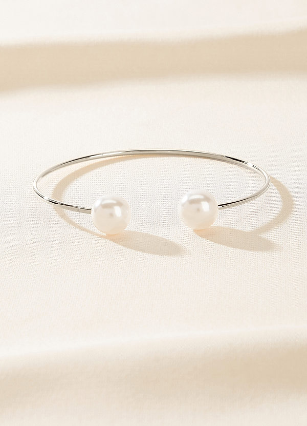 Pearl End Cuff Bracelet front