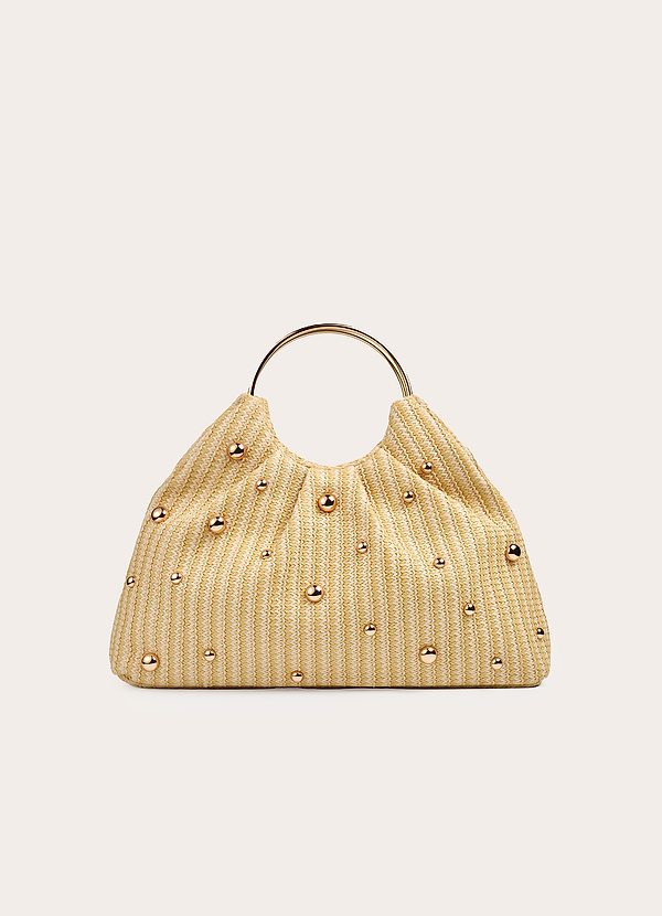 front Sac à main tissé clouté