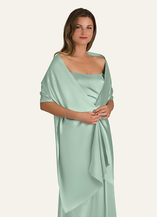 front Azazie Matchande Färg Metallic Satinsjal