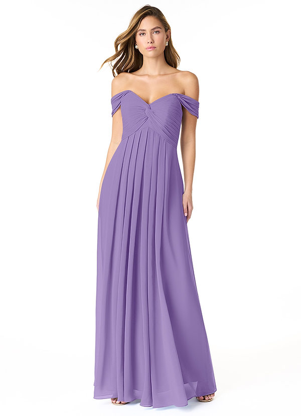 Azazie Kaitlynn Bridesmaid Dresses Tahiti Empire Ruched Chiffon Convertible Dress image1