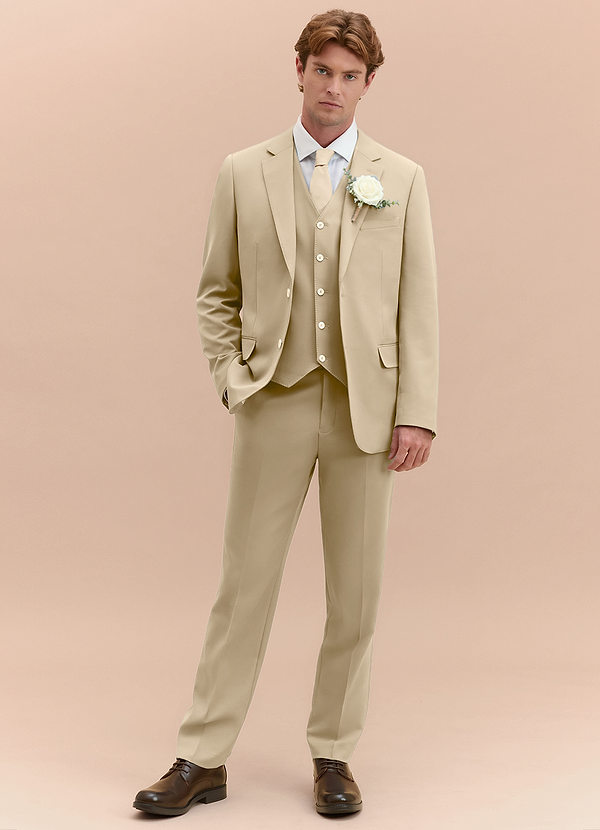 front James Champagne Structured Stretch 3-piece suit