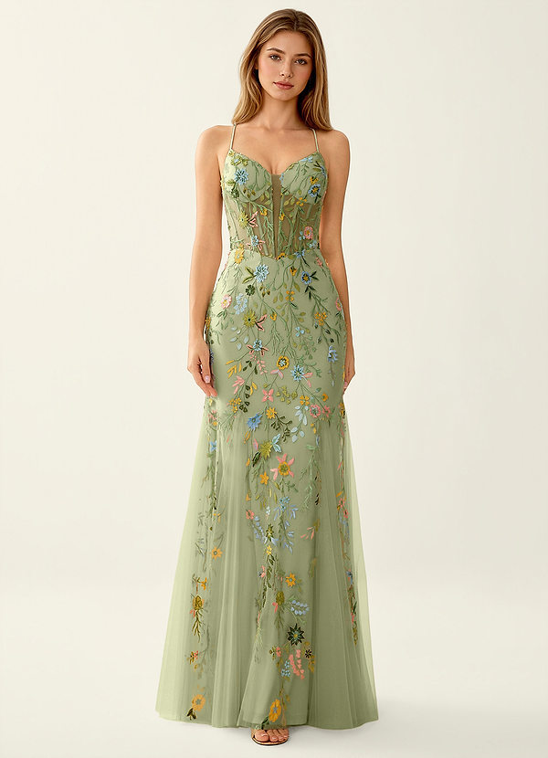 Linnea Sage Lace Mermaid V-neck Prom Dress image1