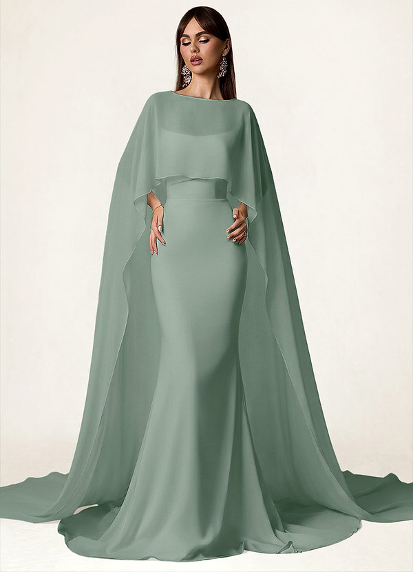front Azazie Mantella in chiffon in tinta