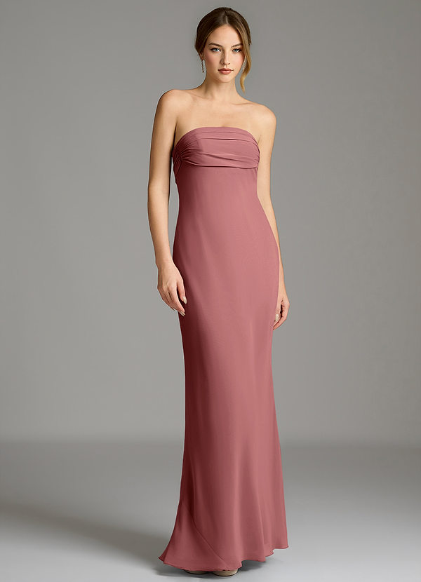 Azazie Ailanie Bruidsmeisjes Jurken Jurk van Chiffon met Zeemeermin Strapless Amethist image1