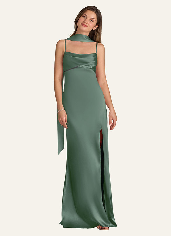 front Azazie Matching Color Matte Satin Scarf