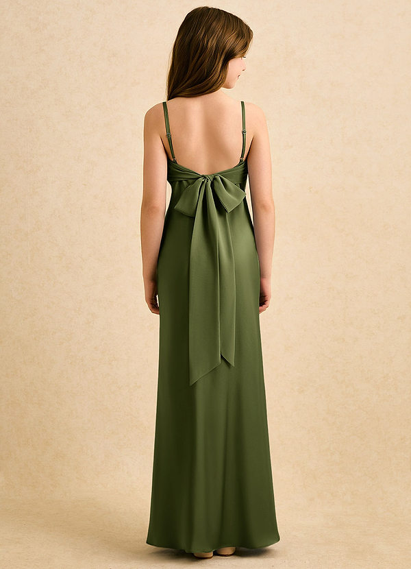 Azazie Ellie Girls Formal Klänningar för brudeflicka Klä Sjöjungfru i Stretch Satin Plisserad image1