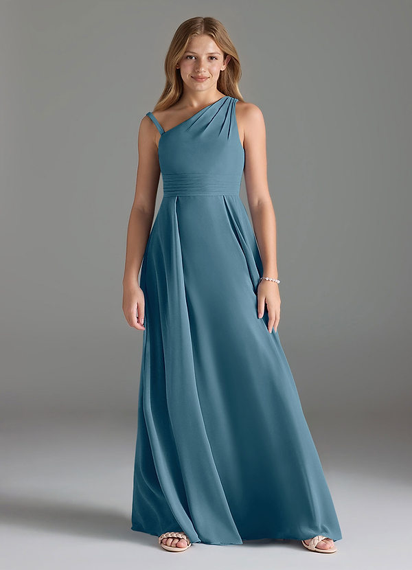 Azazie Dallas Junior Bermuda A-Line Pleated Chiffon Dress image1