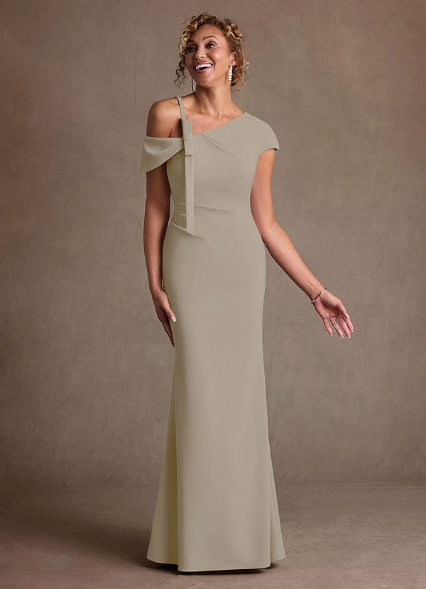 Azazie Rachael 신부의 어머니 드레스 쉬스 오프 더 숄더 스트레치 크레이프 플로어 길이 드레스 image1