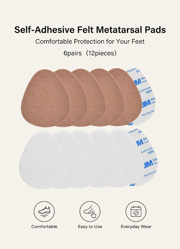 front 6 Pairs Soft Felt Forefoot & Ball of Foot Cushion Pads