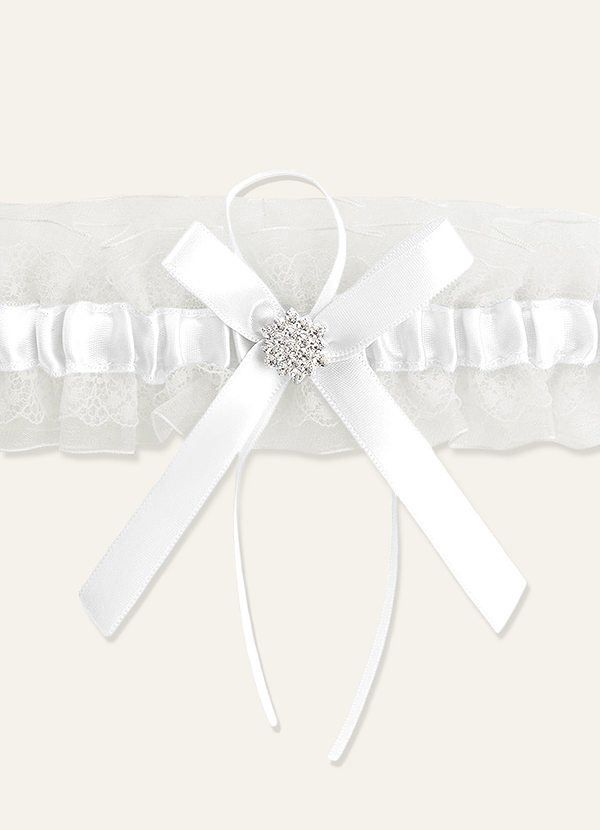 front Strumpfband für Hochzeiten aus blauer Spitze