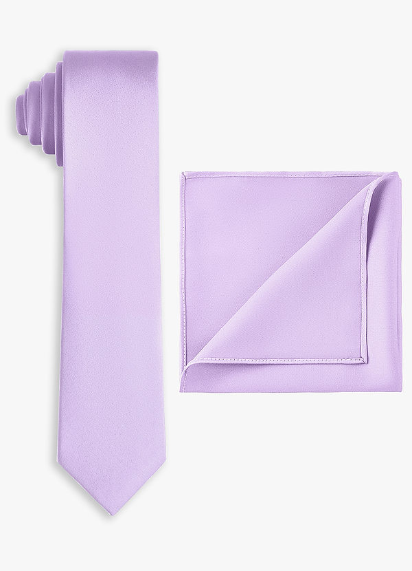 front Stretch Satin Skinny Tie and Pocket Square Set