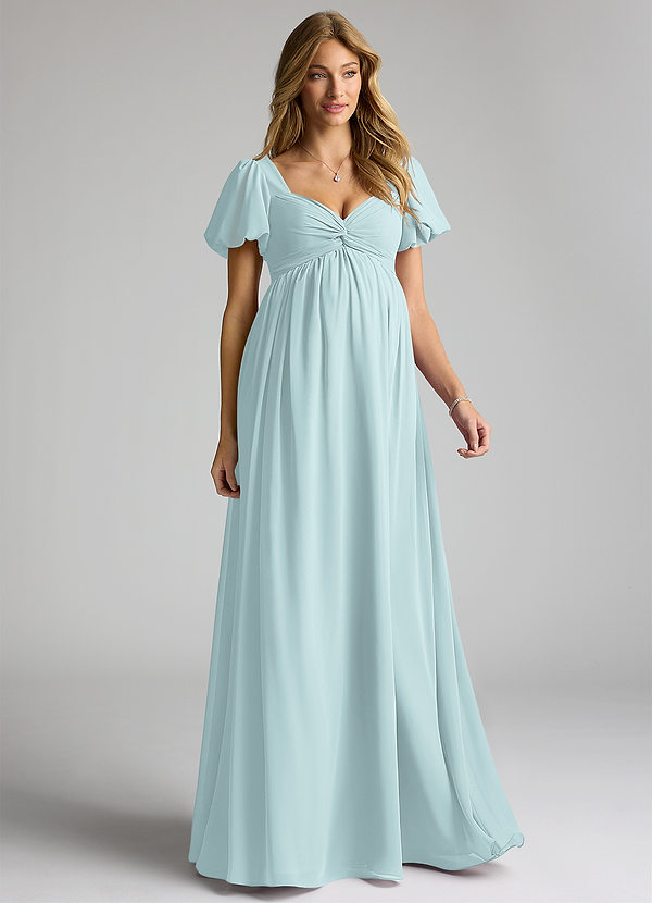 Azazie Madisynn Abiti da damigella premaman Abito Fiocco Chiffon Floor-Length image1