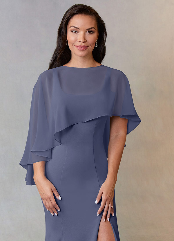 front Azazie Matching Color Wren Chiffon Wrap