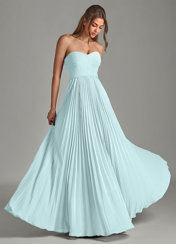 Azazie Chiana Abiti da Damigella Abito A-Line in Chiffon Senza Cinturino Nebbia image1