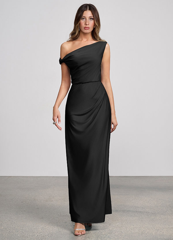 Elowen Black Stretch Knit Maxi Dress image1