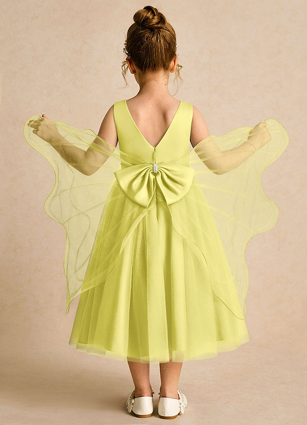 Pear Flower Girl Dresses Canary Ball-Gown Bow Tulle Dress image1
