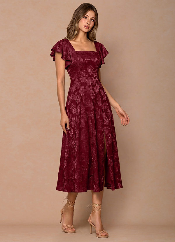 Talia Wine Midi Dress image1