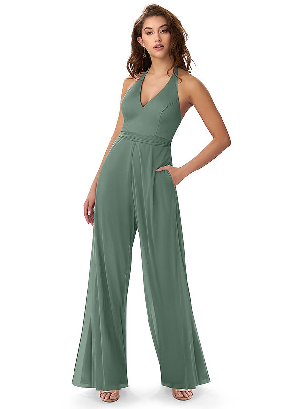 Eucalyptus Azazie Dua Jumpsuit Bridesmaid Dresses | Azazie