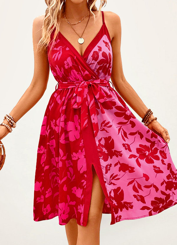 front Belleair Fucsia Vestido midi con estampado floral