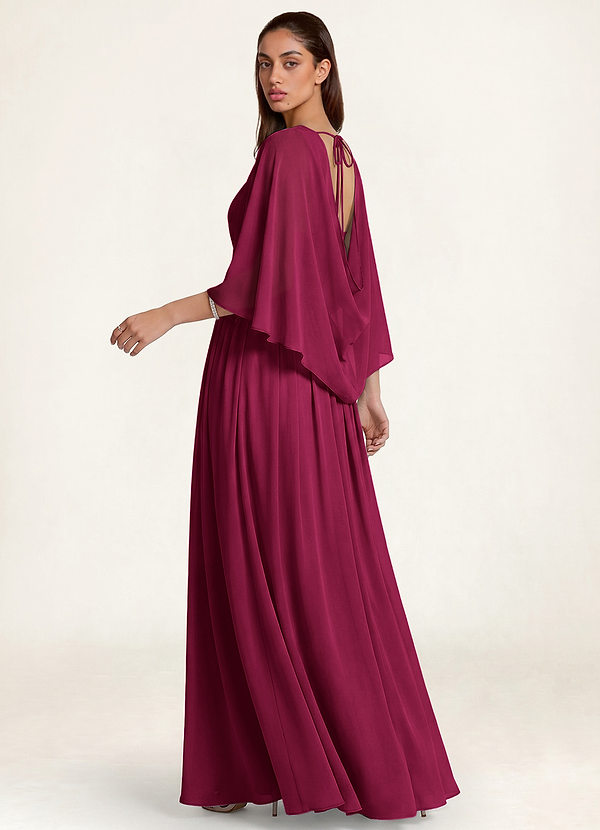 front Azazie Xale de chiffon clássico na mesma cor