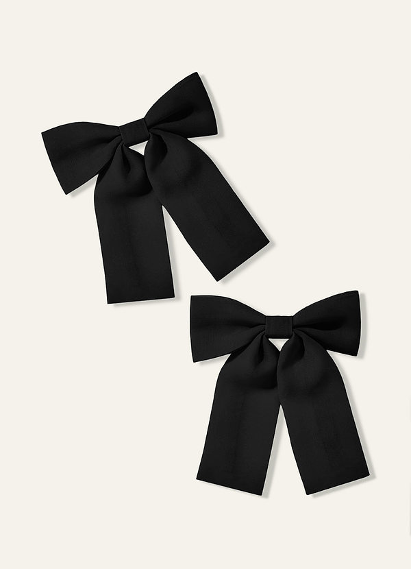 front Girls Chiffon Bow Hair Clip (Pack of 2)
