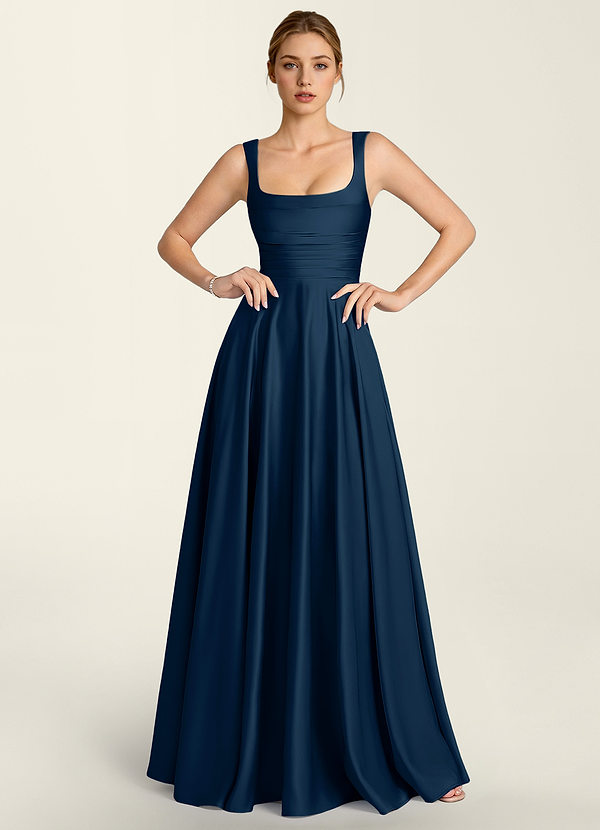 Margot Flåde Satin Korset A-formet Kjole image1