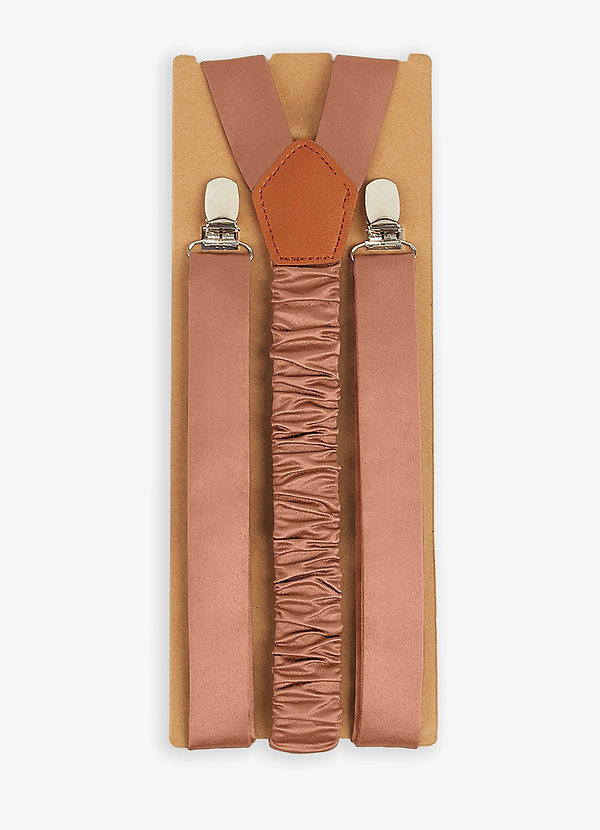 front Matching Color Matte Satin Suspenders