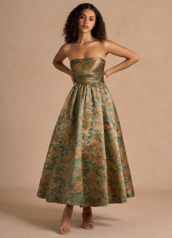 Ziva Vintage Teal Maxi Dress image1