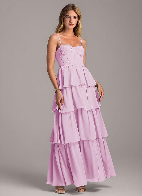 Azazie Alanna Bridesmaid Dresses Candy Pink A-Line Sweetheart Neckline Chiffon Dress image1