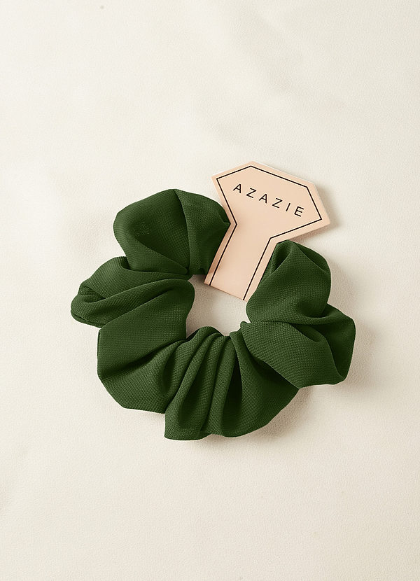 front Bijpassende kleur bruidsmeisjes chiffon oversize scrunchie set