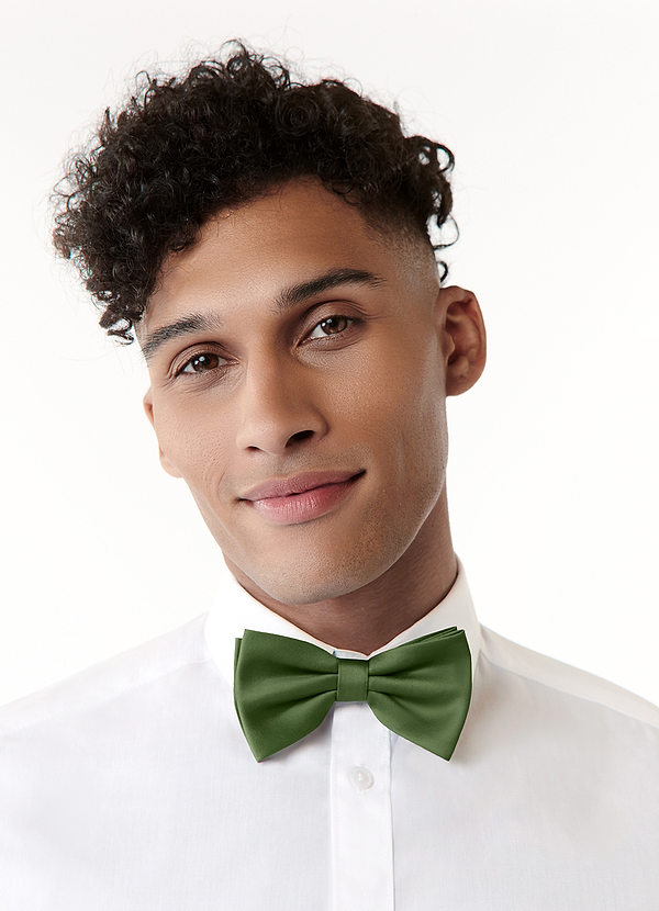 front Nœud papillon pré-noué en satin mat pour hommes