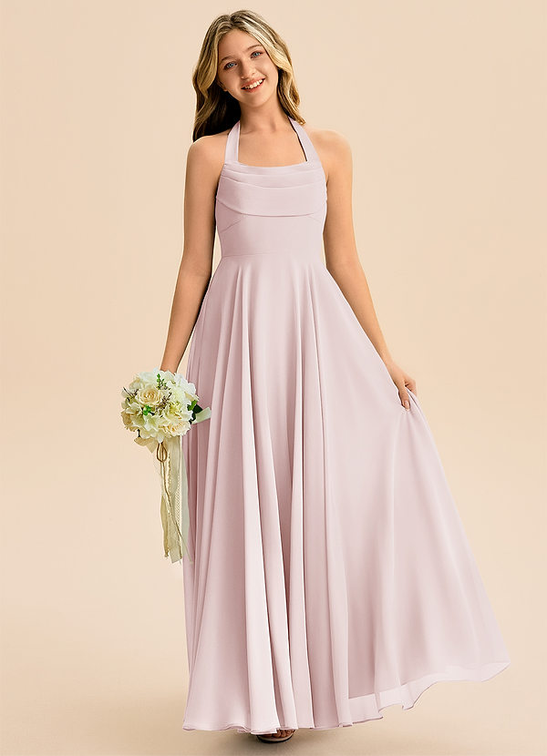 Azazie Kady Junior Blushing Pink A-Line Sweetheart Neckline Chiffon Dress image1