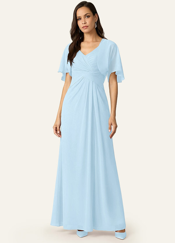 front Azazie Salome-Chiffon-Wickeltuch In Passender Farbe