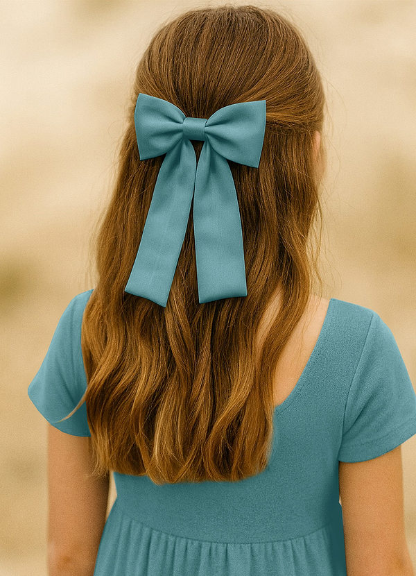 front Girls Satin Bow Hair Clip