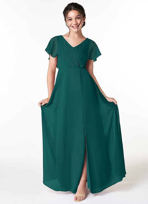 Vestidos De Dama De Honor Junior De Chifón A La Altura De Té Rojo main image 1