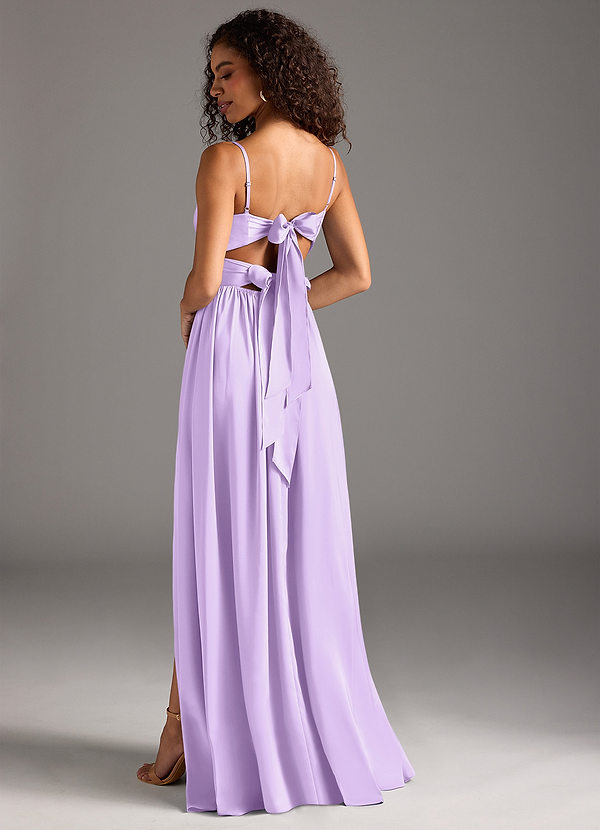 Azazie Zeya Brudtärneklänningar Klänning av A-Line i Stretch Satin Plisserad Lila image1