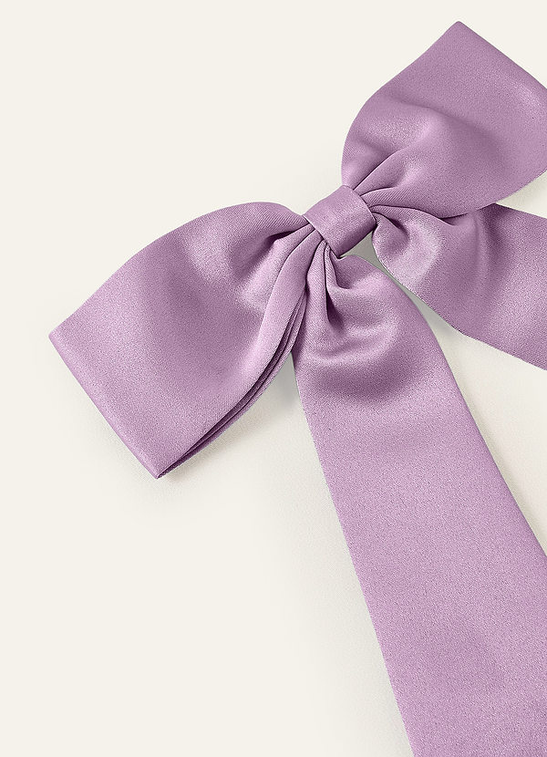 front Matching Color Stretch Satin Bow Hair Clip Set