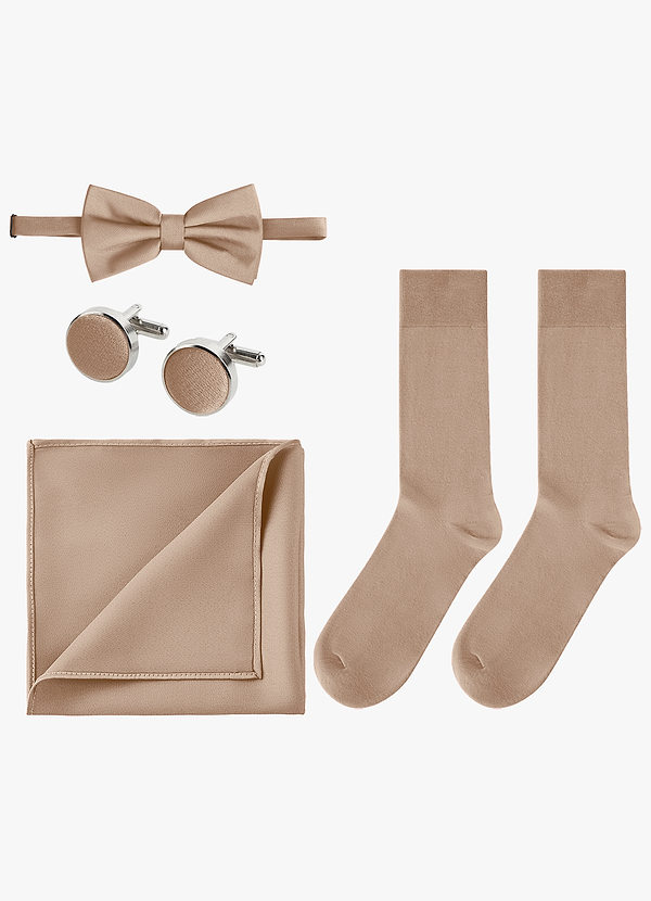 front Matching Color 4-Piece Stretch Satin Bow Tie Set