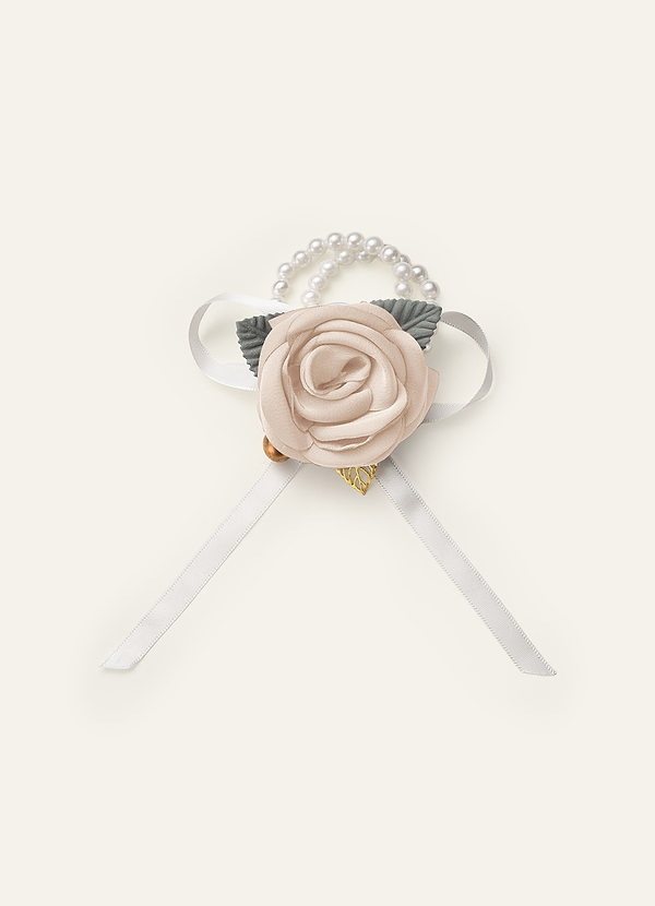 front Corsage de poignet en satin extensible de couleur assortie