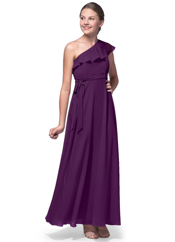 Vestidos Modernos Para Damas De Honor Junior De Longitud Té Con Falda AsiméTrica Azalea main image 1