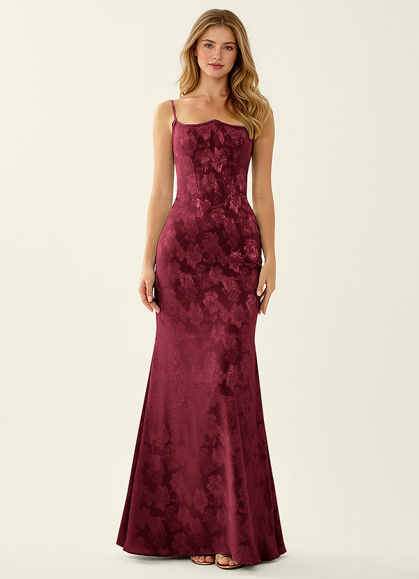 Luciole Wino Suknia balowa syrena z koronkowym gorsetem i sznurowanym tyłem image1