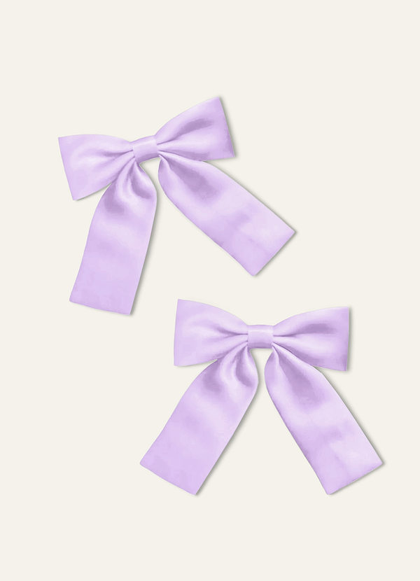 front Girls Matte Stain Bow Hair Clip Set(Pack of 2)