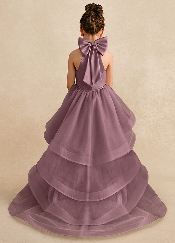 Azazie Bev Flower Girl Dresses Vintage Mauve A-Line Convertible Tulle Dress image1