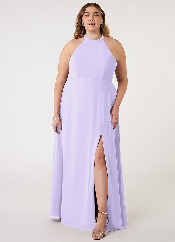 Azazie Clarice Abiti da Damigella Abito A-Line in Chiffon con Scollo Halter Lilla image1