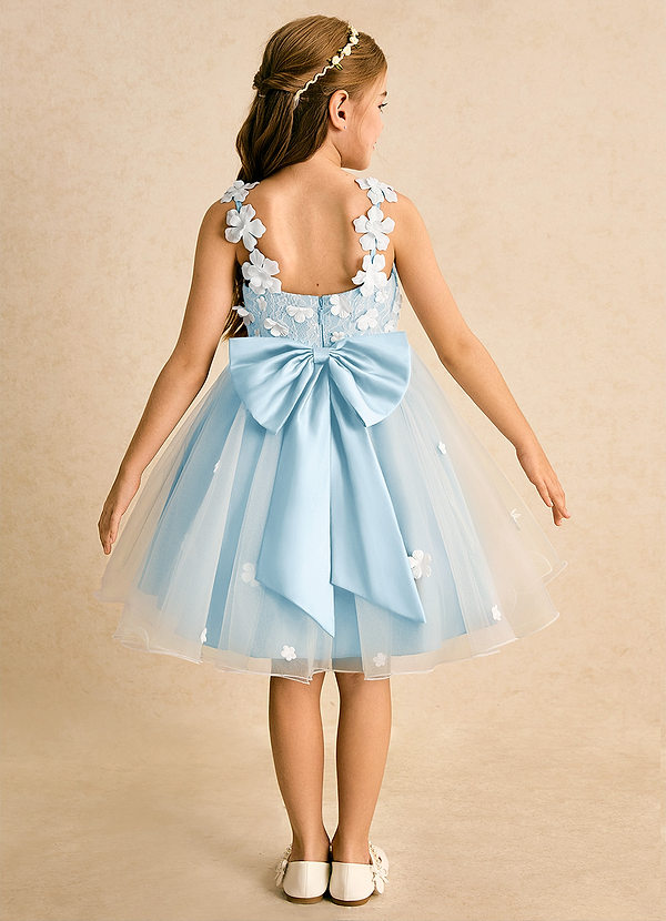 Azazie Junebug Vestidos de Niña de Flores Vestido de Marfil Azul Cielo de Tul de Princesa con Encaje image1