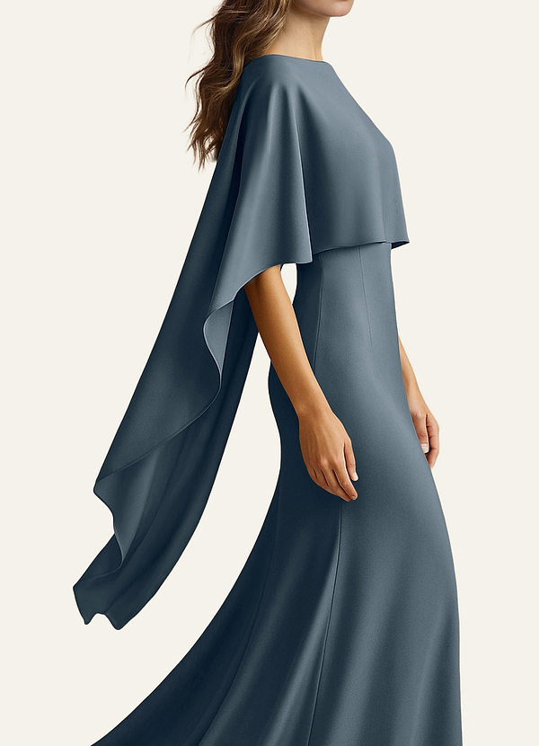 front Azazie Matching Color Stretch Satin Multiway Cape